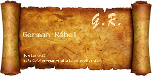 German Ráhel névjegykártya